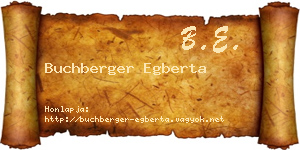 Buchberger Egberta névjegykártya
